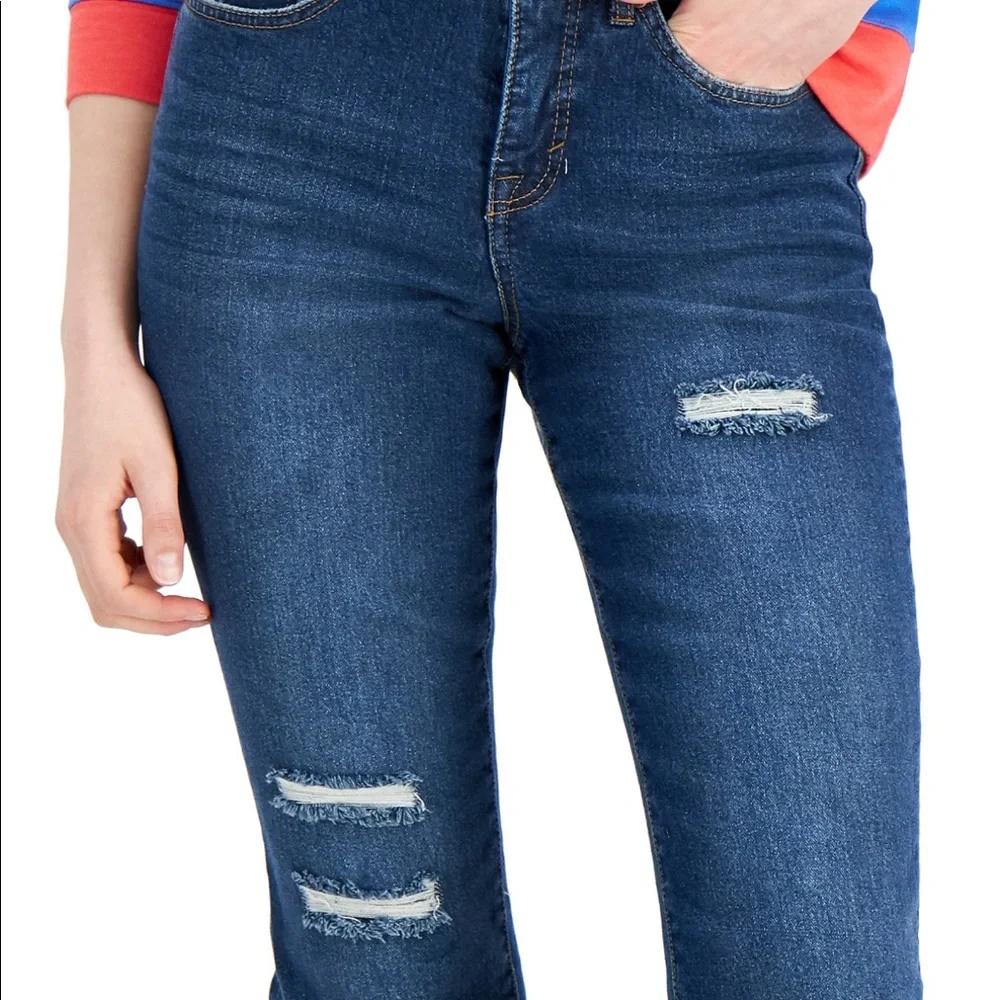 Style & Co Straight Crop Mid Rise Jeans - Picture 4 of 12